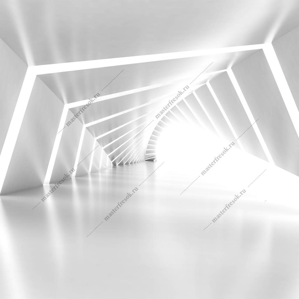 Фотообои 3д белый тунель